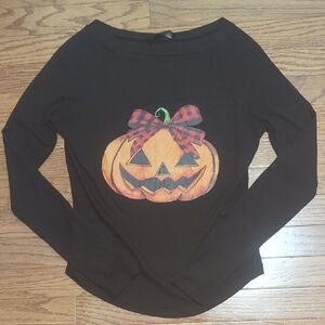 Cider Jack-o'-lantern Long Sleeve T-shirt - Children's Size Large